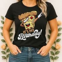 It's My Birthday Cool Dabbing Pizza Gift Bday Party Women's T-Shirt thumb 2