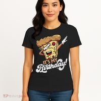 It's My Birthday Cool Dabbing Pizza Gift Bday Party Women's T-Shirt thumb 4