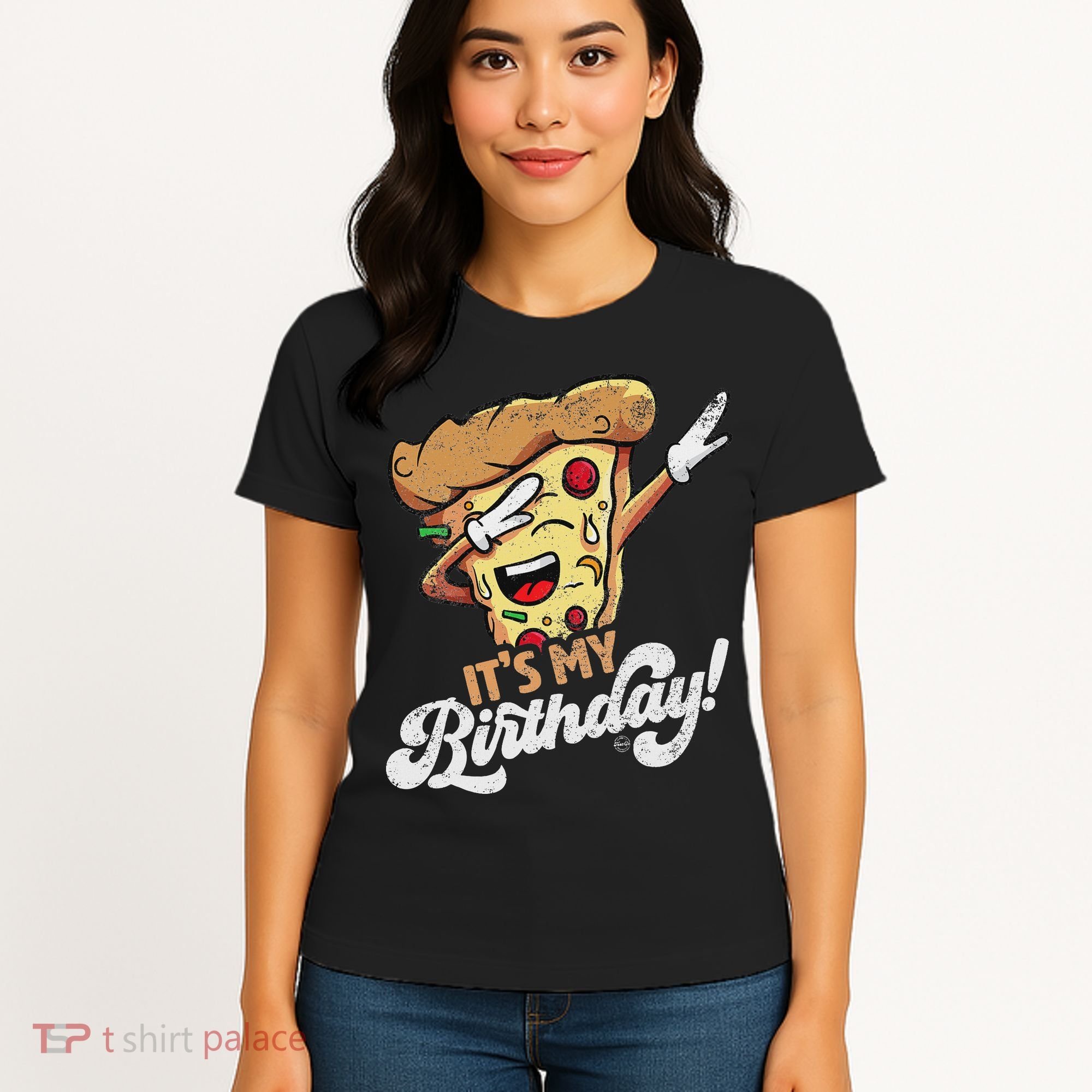 It's My Birthday Cool Dabbing Pizza Gift Bday Party Women's T-Shirt