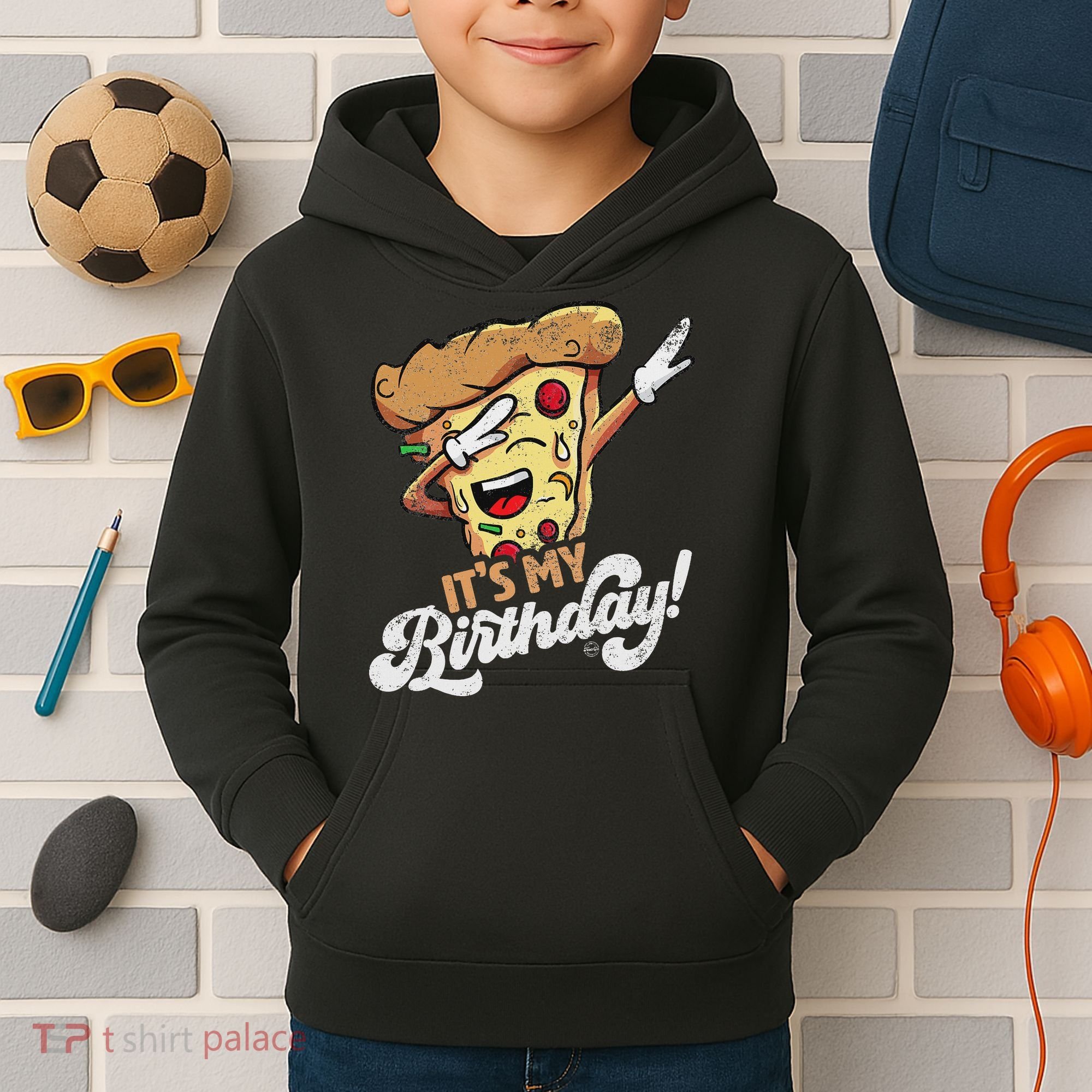 It's My Birthday Cool Dabbing Pizza Gift Bday Party Kids Hoodie