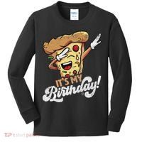 It's My Birthday Cool Dabbing Pizza Gift Bday Party Kids Long Sleeve Shirt thumb 0