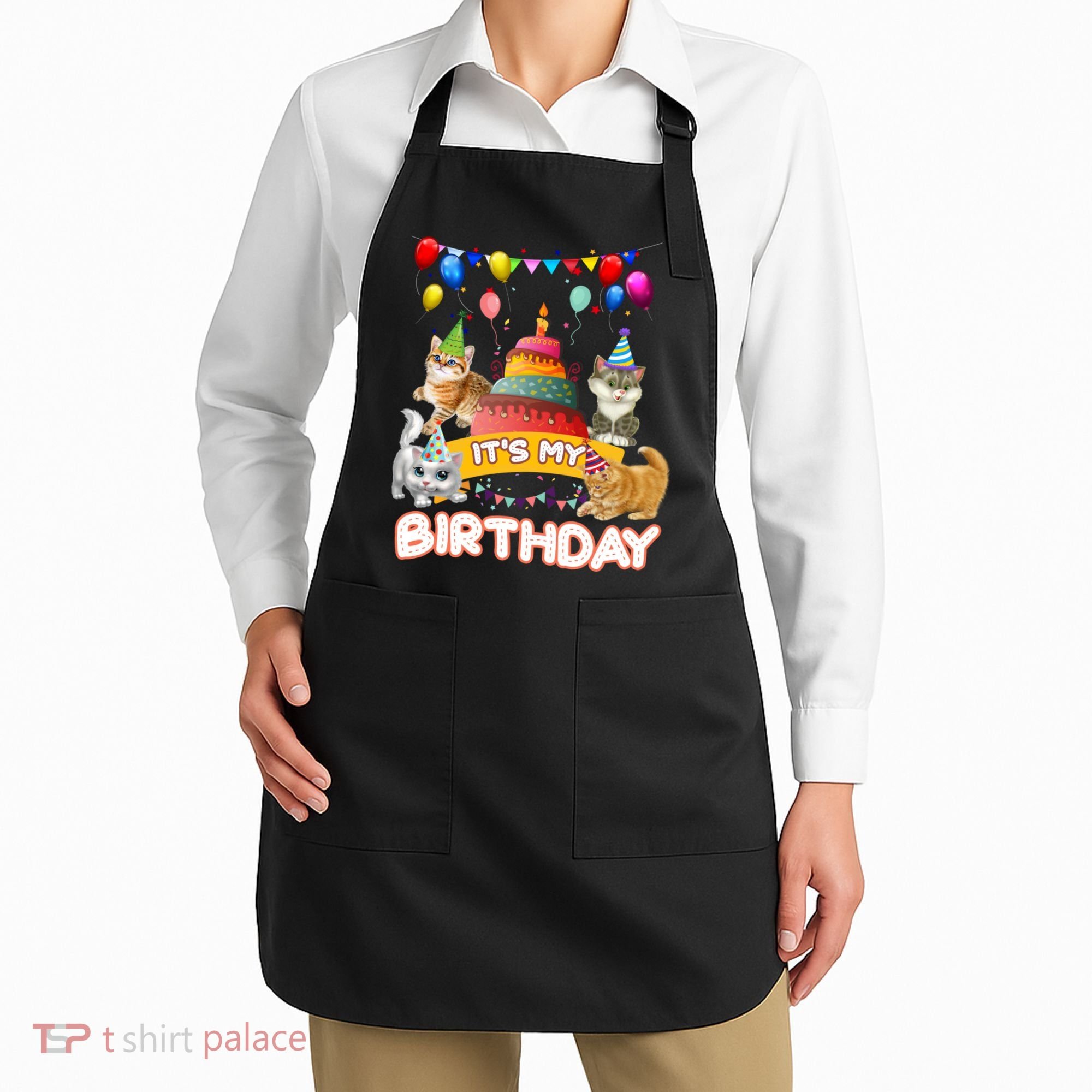 ItS My Birthday Cat And Kitten Party Day Apron