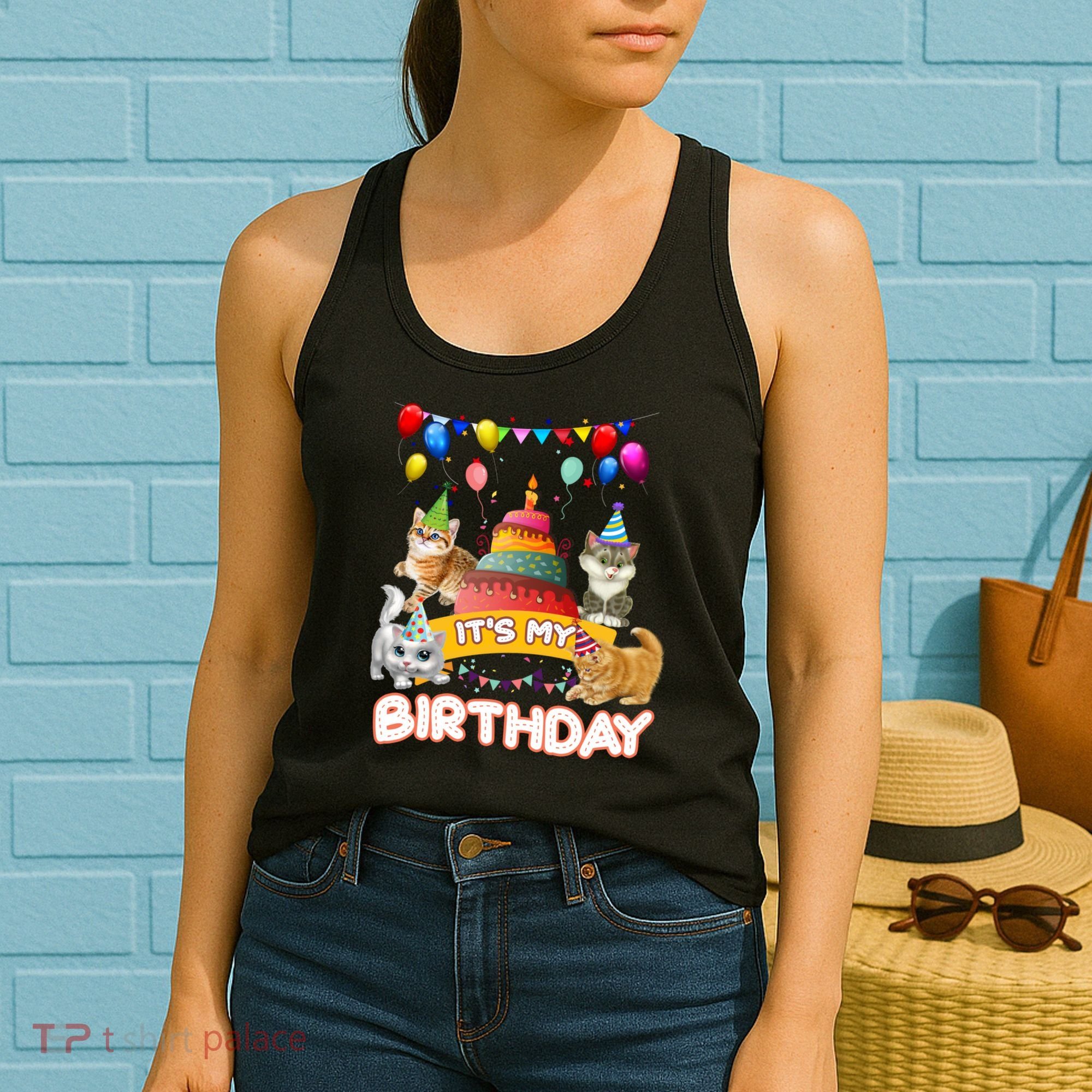 ItS My Birthday Cat And Kitten Party Day Women's Tank Top