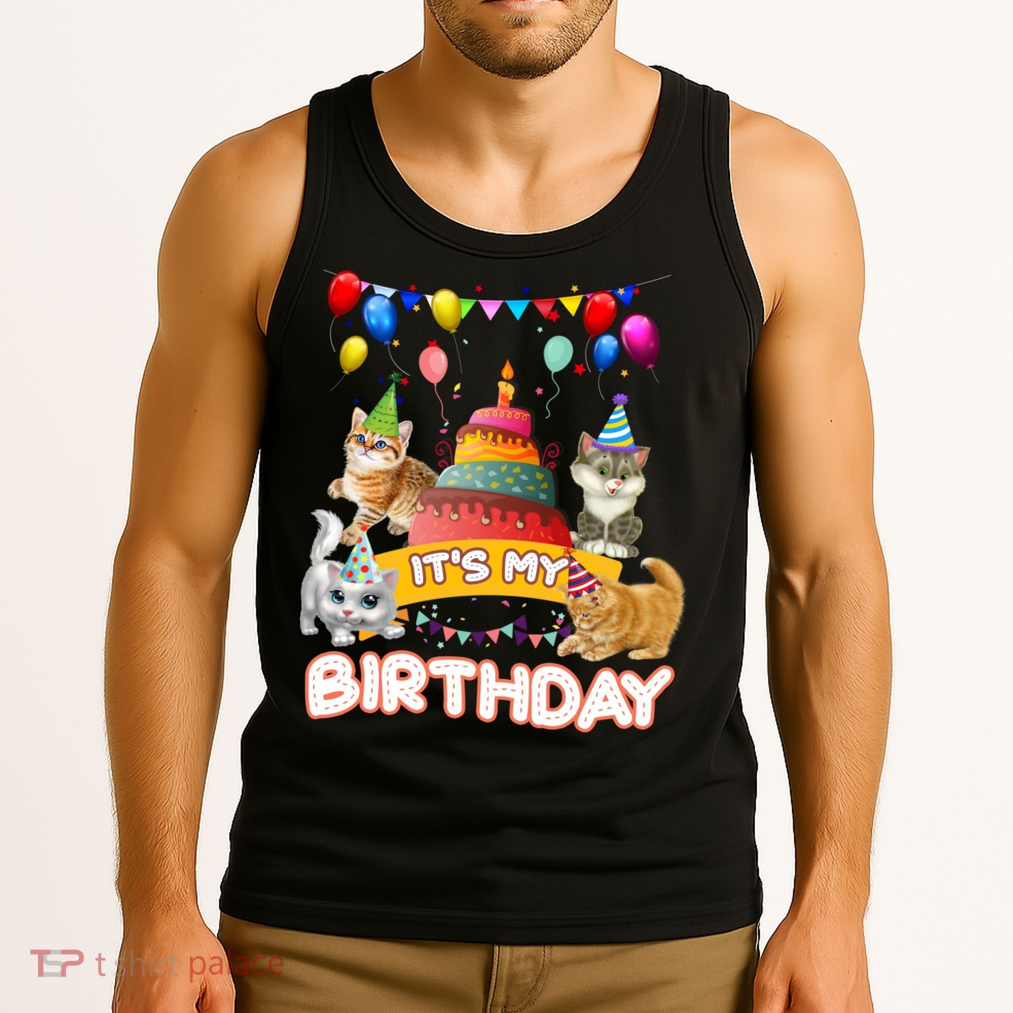 ItS My Birthday Cat And Kitten Party Day Tank Top