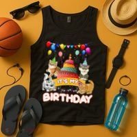 ItS My Birthday Cat And Kitten Party Day Tank Top thumb 4