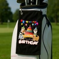 ItS My Birthday Cat And Kitten Party Day Golf Towel thumb 2