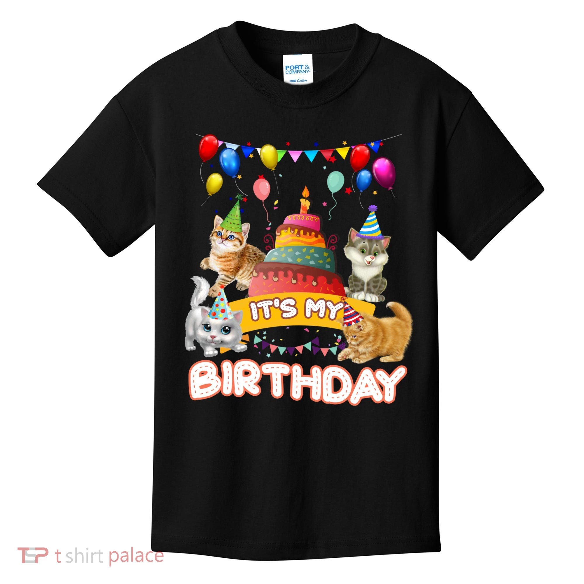 ItS My Birthday Cat And Kitten Party Day Kids T-Shirt