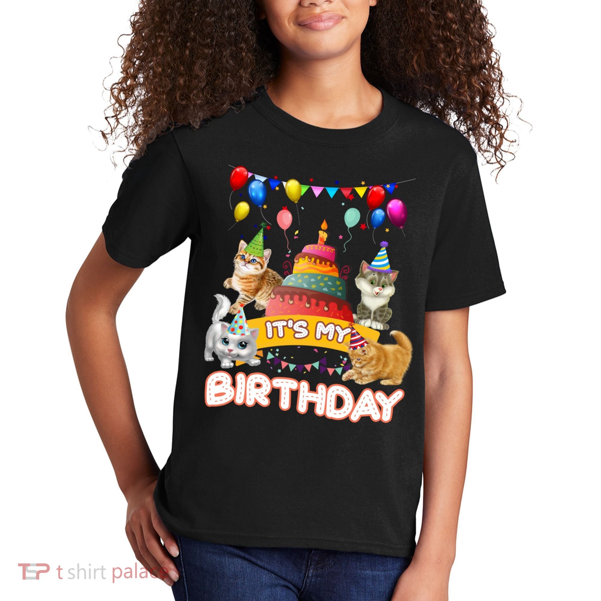 ItS My Birthday Cat And Kitten Party Day Kids T-Shirt