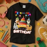 ItS My Birthday Cat And Kitten Party Day Kids T-Shirt thumb 3