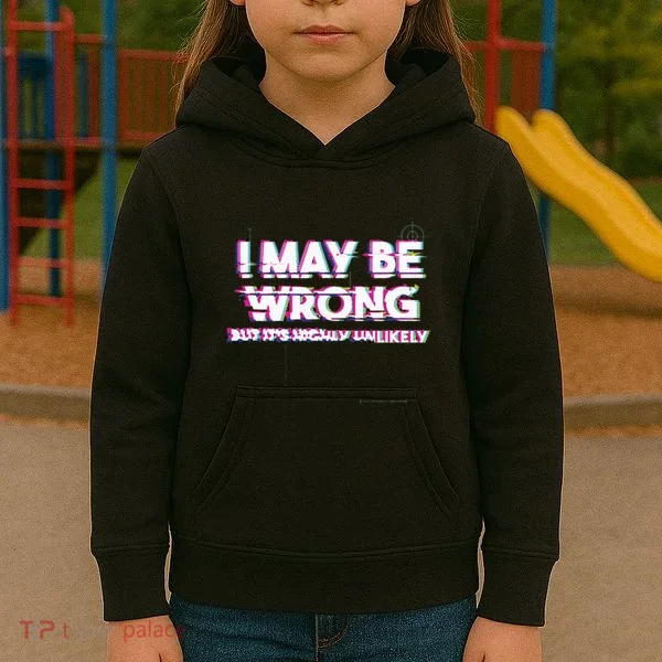 I May Be Wrong But Its Highly Unlikely Static Glitch Kids Hoodie