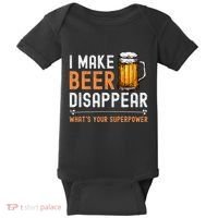 I Make Beer Disappear WhatS Your Superpower Funny Drinking Baby Bodysuit thumb 0