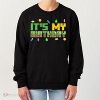 It'S My Birthday Party Video Gamer Pixel Number Birthday Boy Women's Sweatshirt thumb 0