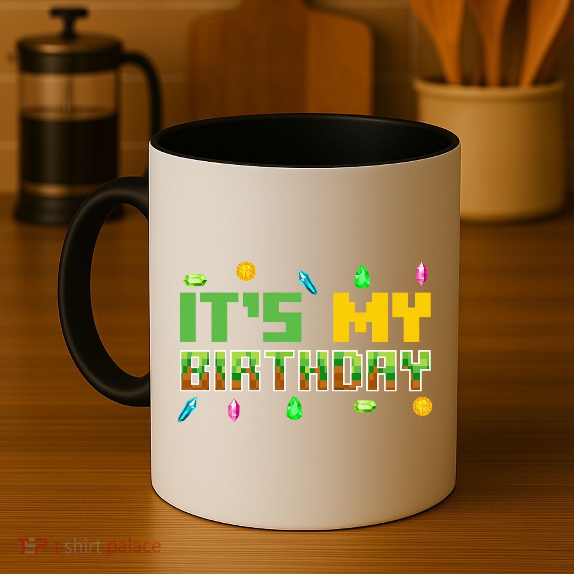 It'S My Birthday Party Video Gamer Pixel Number Birthday Boy Coffee Mug
