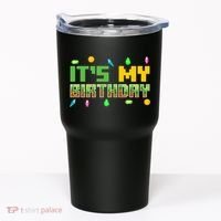 It'S My Birthday Party Video Gamer Pixel Number Birthday Boy Tumbler thumb 0