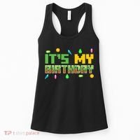 It'S My Birthday Party Video Gamer Pixel Number Birthday Boy Women's Tank Top thumb 0