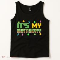 It'S My Birthday Party Video Gamer Pixel Number Birthday Boy Tank Top thumb 2