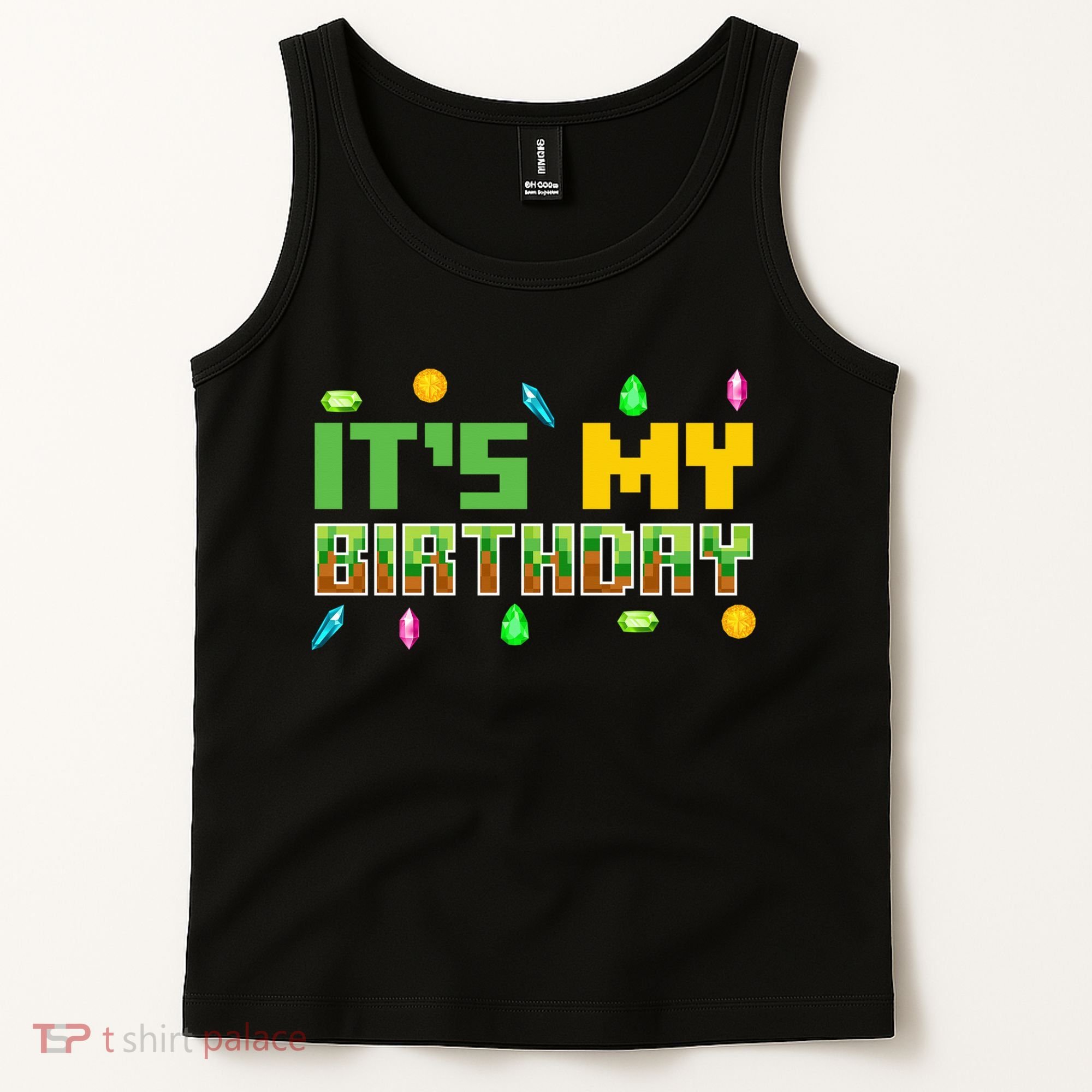 It'S My Birthday Party Video Gamer Pixel Number Birthday Boy Tank Top