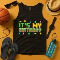 It'S My Birthday Party Video Gamer Pixel Number Birthday Boy Tank Top thumb 4