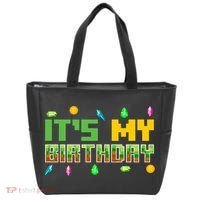 It'S My Birthday Party Video Gamer Pixel Number Birthday Boy Tote Bag thumb 0