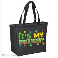 It'S My Birthday Party Video Gamer Pixel Number Birthday Boy Tote Bag thumb 2