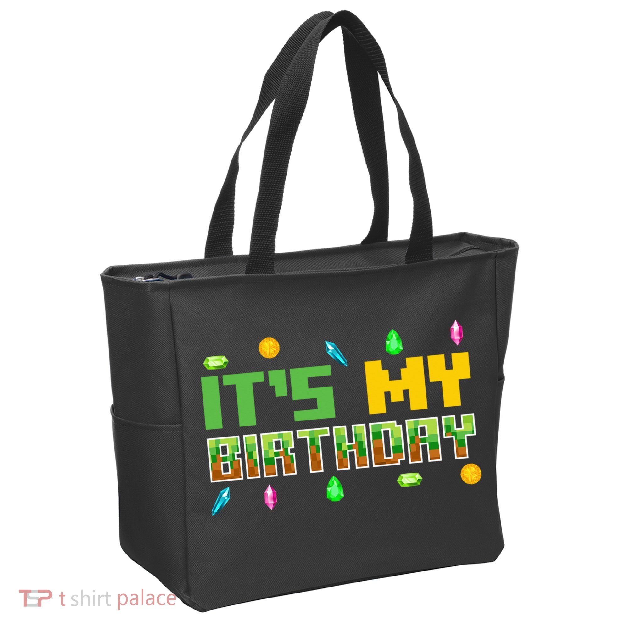 It'S My Birthday Party Video Gamer Pixel Number Birthday Boy Tote Bag