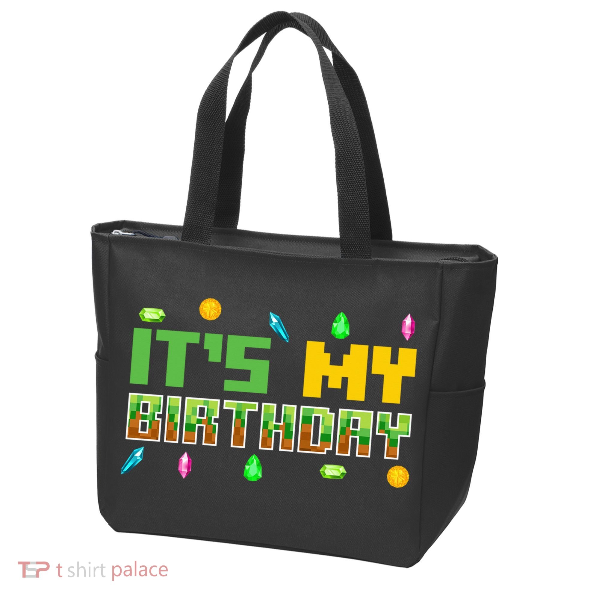 It'S My Birthday Party Video Gamer Pixel Number Birthday Boy Tote Bag
