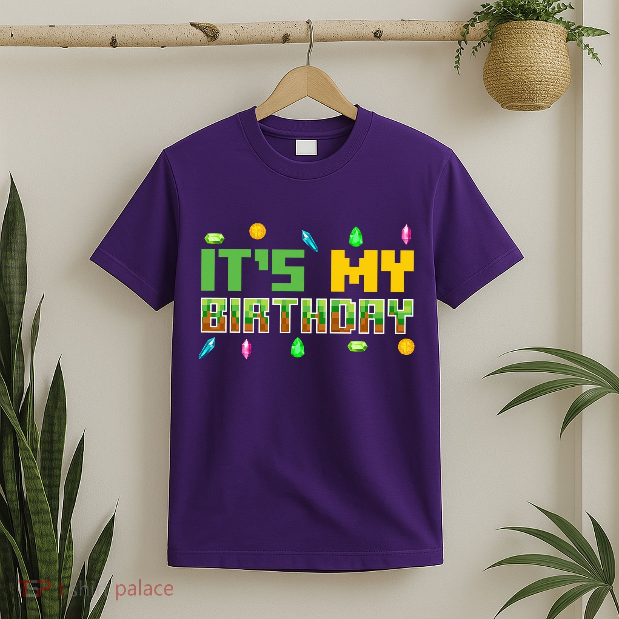It'S My Birthday Party Video Gamer Pixel Number Birthday Boy T-Shirt
