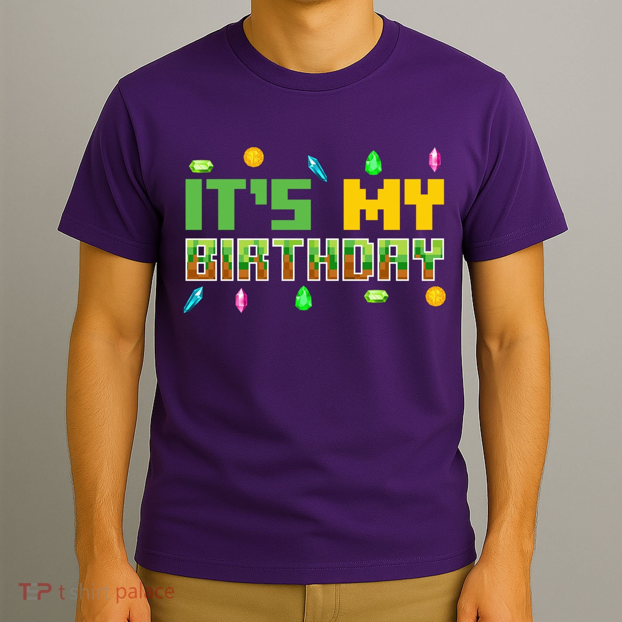 It'S My Birthday Party Video Gamer Pixel Number Birthday Boy T-Shirt
