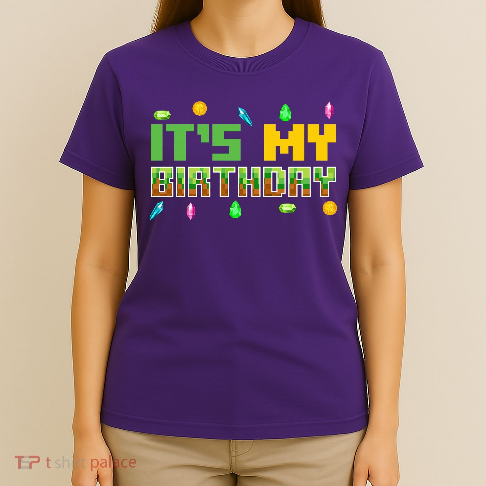 It'S My Birthday Party Video Gamer Pixel Number Birthday Boy T-Shirt