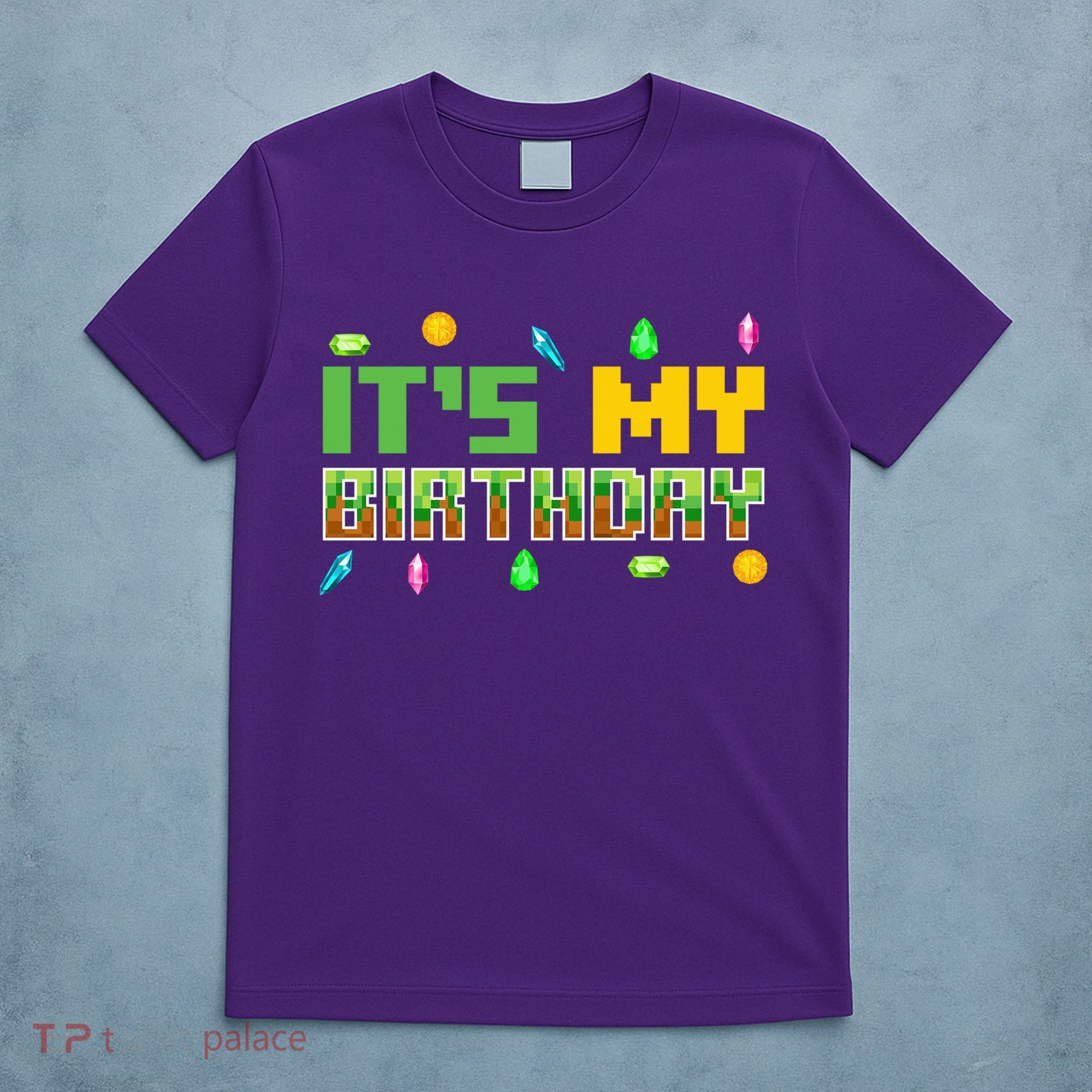 It'S My Birthday Party Video Gamer Pixel Number Birthday Boy T-Shirt