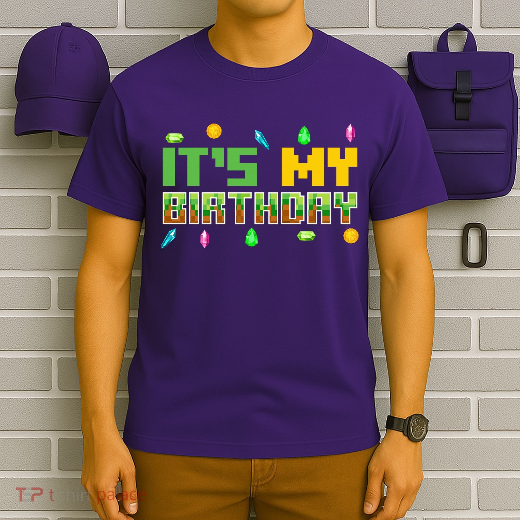 It'S My Birthday Party Video Gamer Pixel Number Birthday Boy T-Shirt