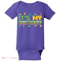 It'S My Birthday Party Video Gamer Pixel Number Birthday Boy Baby Bodysuit thumb 0