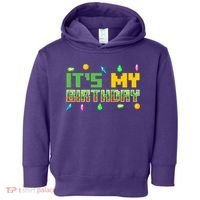 It'S My Birthday Party Video Gamer Pixel Number Birthday Boy Toddler Hoodie thumb 0