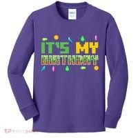 It'S My Birthday Party Video Gamer Pixel Number Birthday Boy Kids Long Sleeve Shirt thumb 0