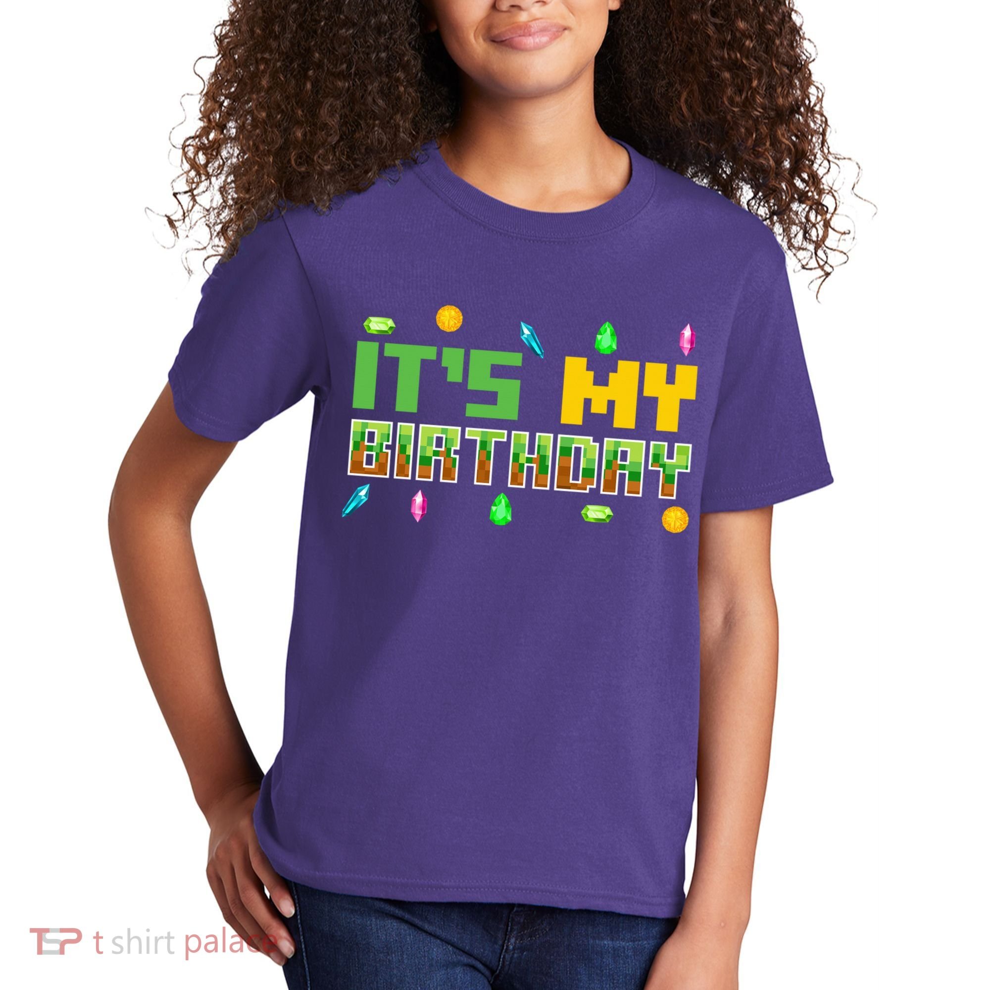 It'S My Birthday Party Video Gamer Pixel Number Birthday Boy Kids T-Shirt