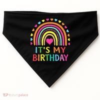 It's My Birthday Gift Rainbow USA-Made Doggie Bandana thumb 0