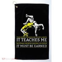 It Must Be Earned Wrestling Golf Towel thumb 0