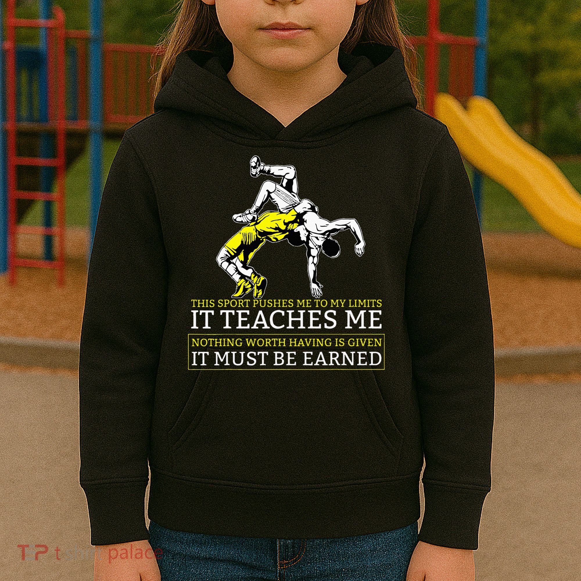 It Must Be Earned Wrestling Kids Hoodie