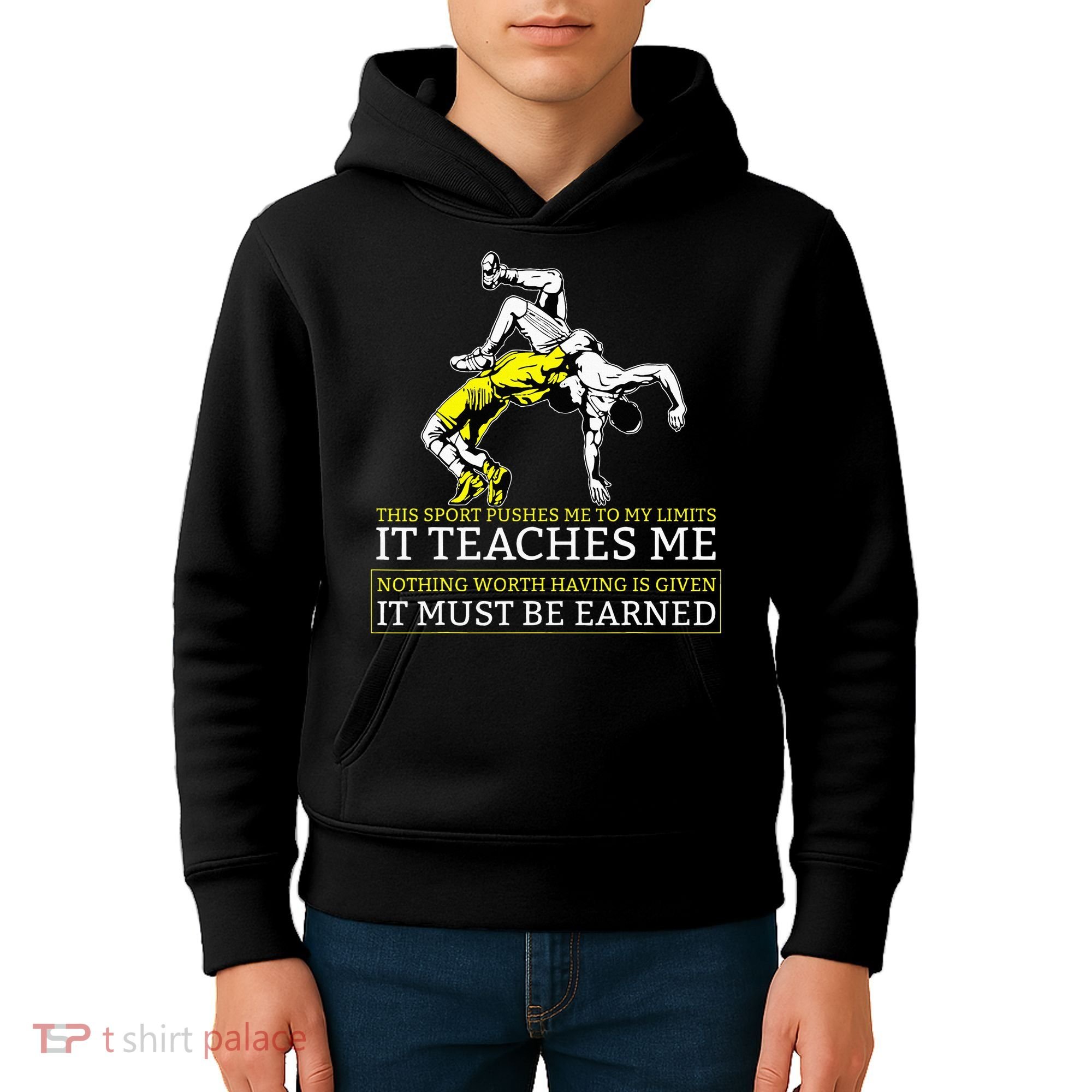 It Must Be Earned Wrestling Kids Hoodie