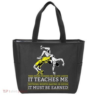 It Must Be Earned Wrestling Tote Bag