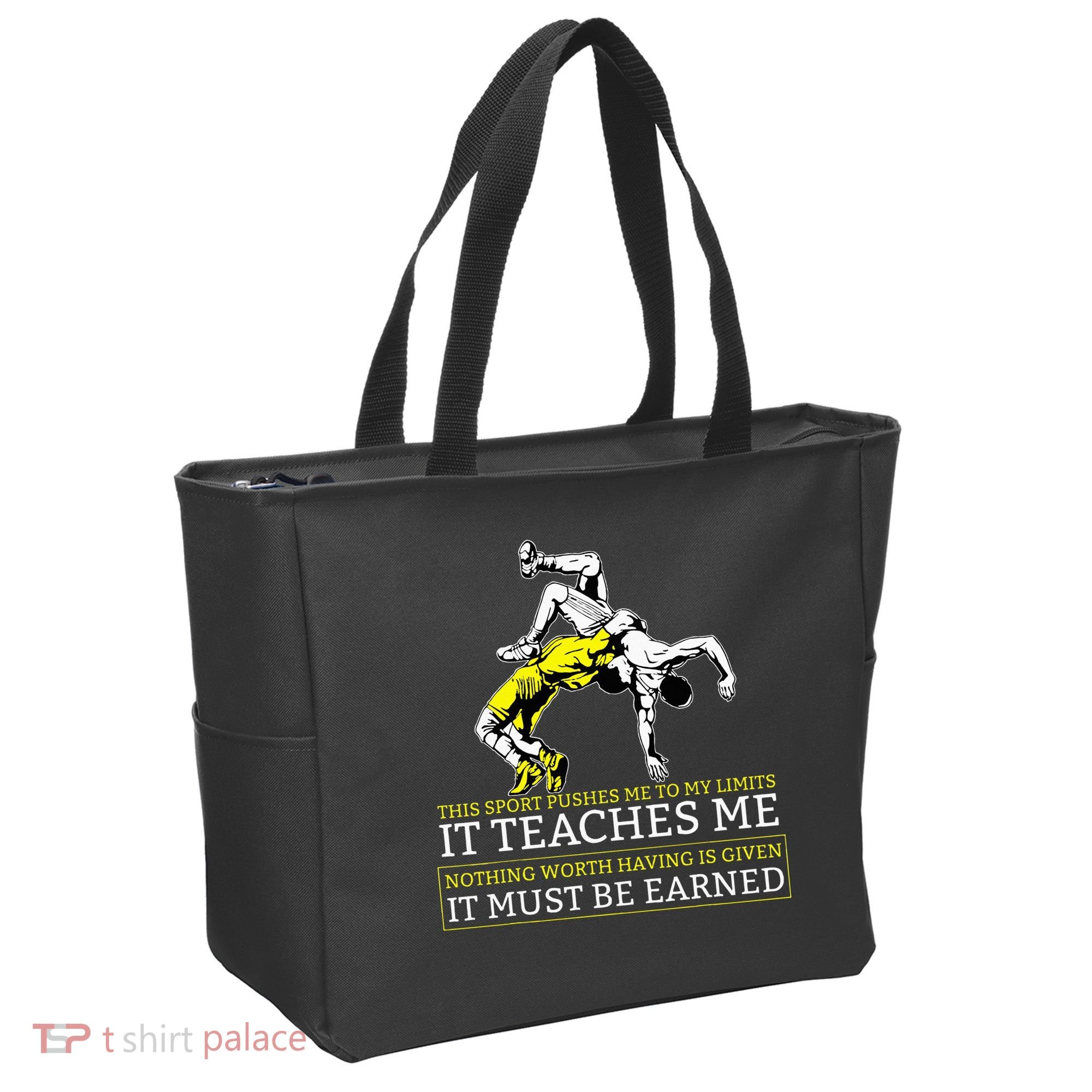 It Must Be Earned Wrestling Tote Bag
