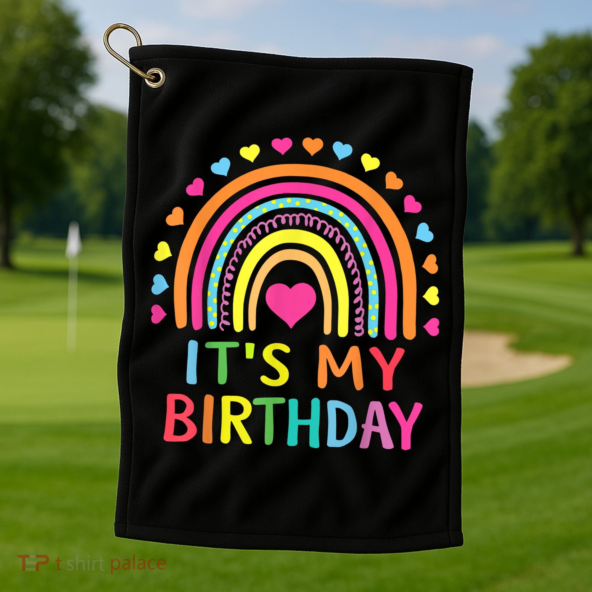 It's My Birthday Gift Rainbow Golf Towel