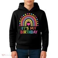 It's My Birthday Gift Rainbow Kids Hoodie thumb 4