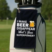 I Make Beer Disappear What's Your Superpower? Drinking Golf Towel thumb 2
