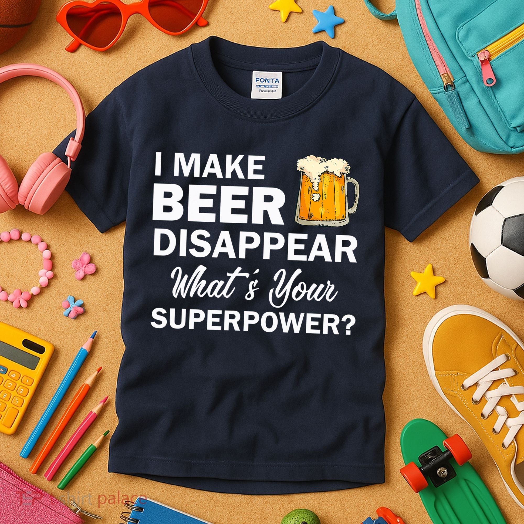 I Make Beer Disappear What's Your Superpower? Drinking Kids T-Shirt