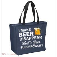 I Make Beer Disappear What's Your Superpower? Drinking Tote Bag thumb 2