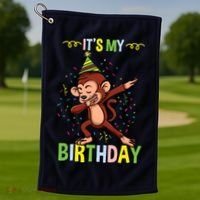 Its My Birthday Monkey Golf Towel thumb 1