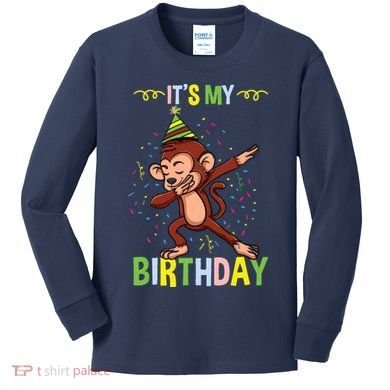 Its My Birthday Monkey Kids Long Sleeve Shirt
