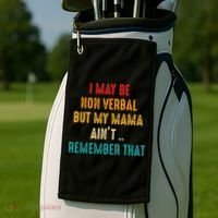 I May Be Non Verbal Nonverbal Autism Awareness Golf Towel thumb 2