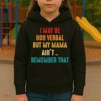 I May Be Non Verbal Nonverbal Autism Awareness Kids Hoodie thumb 3